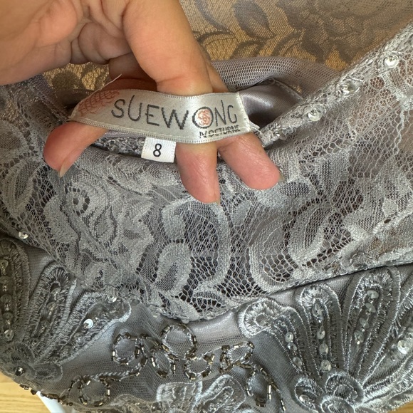 Long sleeve, lace Sue Wong evening gown - Picture 3 of 5